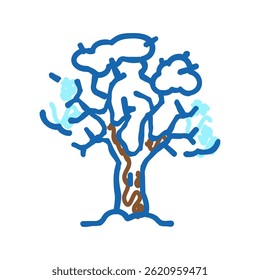 tree winter doodle icon sketch vector. tree winter sign. isolated symbol illustration