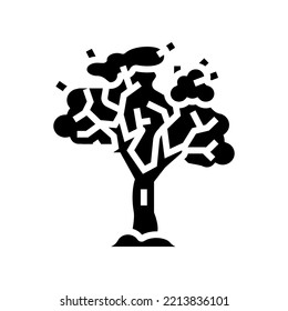 tree winter glyph icon vector. tree winter sign. isolated symbol illustration