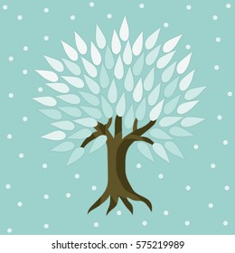Tree in winter time - vector illustration