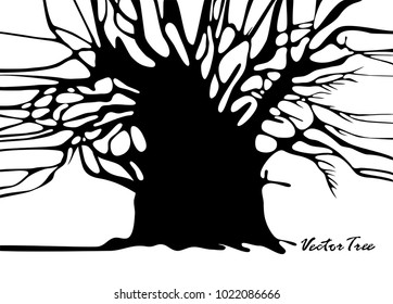 Tree without foliage isolated on white 