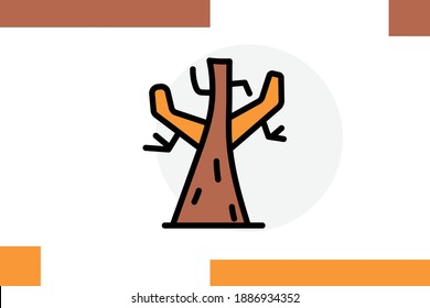 Icône Arbre Sans Feuille Pour Icônes De Saison Automne