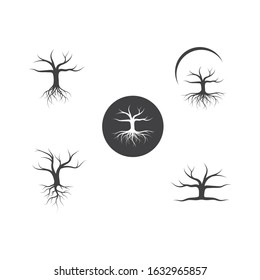 Tree without leaf  icon logo template vector design set