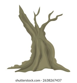tree without leaves green forest with white background separate