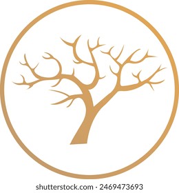 Árbol sin hojas sobre fondo blanco, Imágenes. Icono de Vector de diseño de logotipo de árbol seco, Regalías de Plantilla de logotipo de árbol muerto Diseño de logotipo de árbol de madera agrietado