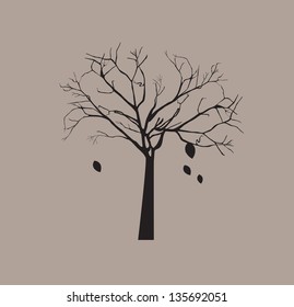 tree without leaves over gray background vector illustration