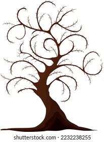 A tree without leaves. Vector illustration.