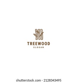 Tree wood logo icon design template