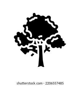 tree wood timber glyph icon vector. tree wood timber sign. isolated symbol illustration