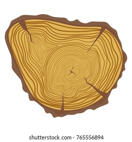 Tree wood year ring. Vector isolated icon