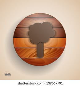 Tree wooden icon