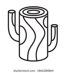 tree wooden trunk line style icon vector illustration design
