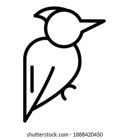 Tree woodpecker icon. Outline tree woodpecker vector icon for web design isolated on white background
