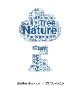 tree word cloud. tag cloud about tree