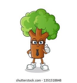 tree worker mascot vector cartoon illustration