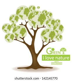 tree world. vector illustration.