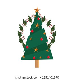 tree wreath stars balls christmas decoration