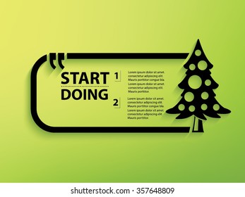 Tree xmas Design and text box,vector