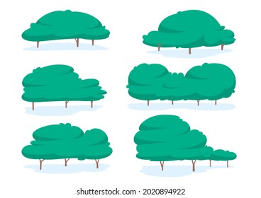 Tree yard decoration flat illustration.