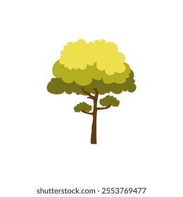 Tree with yellow leaf illustration design vector