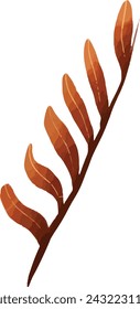 tree, yellow, leaf, illustration, nature, vector, botanical, fall, autumn, yew