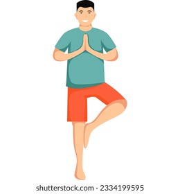 tree yoga pose asana for ui, ux, web, app, brochure, flyer and presentation design, etc.