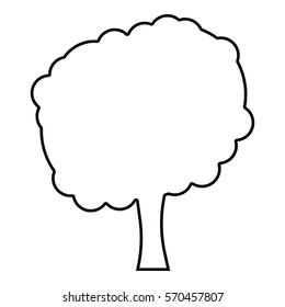 Tree_Green icon - Flat design, glyph style icon - Outline black