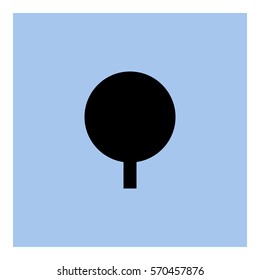 Tree_Green icon - Flat design, glyph style icon - Black enclosed in a square