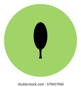 Tree_Green icon - Flat design, glyph style icon - Black enclosed in a circle