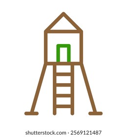 Treehouse icon. Concept of childhood, play, and adventure.