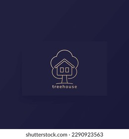 treehouse icon, line logo design