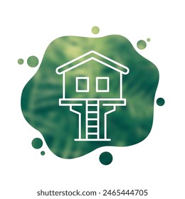 treehouse icon, line vector design