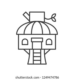 Treehouse vector icon, amusement park related line design