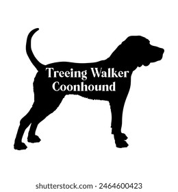 Treeing Walker Coonhound. Dog silhouette dog breeds logo dog monogram vector