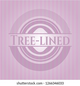 Tree-lined retro pink emblem