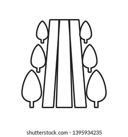 trees along the road icon. Element of Landscape for mobile concept and web apps icon. Outline, thin line icon for website design and development, app development