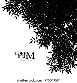 Trees background. branches with leaves. Vector