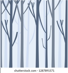 Trees background. The trunk and leaves in separate layers. Vector. a forest image