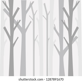 Trees background. The trunk and leaves in separate layers. Vector. a forest image