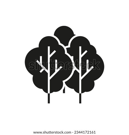 Trees balck glyph icon on white