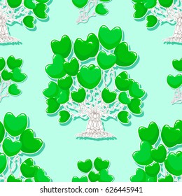 Trees from balloons. Holiday pattern for wallpaper, postcards, posters. Vector illustration