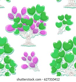 Trees from balloons. Holiday pattern for wallpaper, postcards, posters. Vector illustration