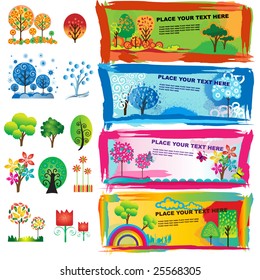 Trees and banners