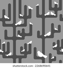 Los árboles y las aves se caracterizan por una constante ininterrumpida. Textura de tela de bebé