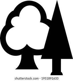 Trees black and white symbol