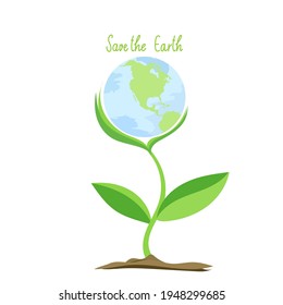 Trees are born into the world, save the earth handwriting, World Environment Day with, Vector illustration EPS 10