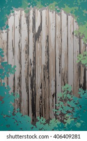 Trees and branches silhouette in aqua. Detailed vector illustration. Forest banner.