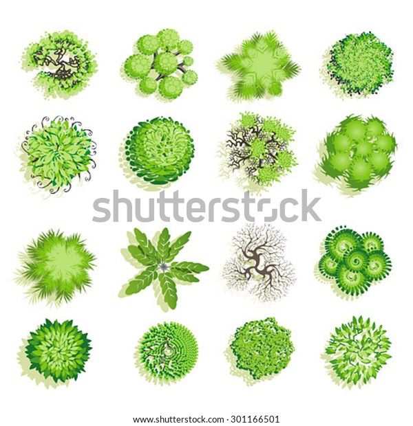 Trees Bush Item Top View Landscape Stock Vector (Royalty Free ...