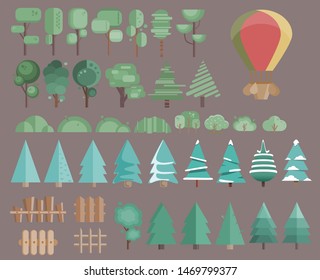 Trees and bushes.You can use this background for a game or application project.   vector.