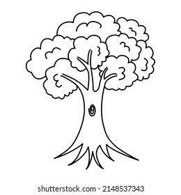 Trees cartoon coloring page illustration vector. For kids coloring book.