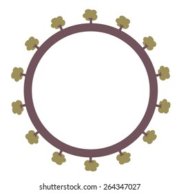trees circle frame